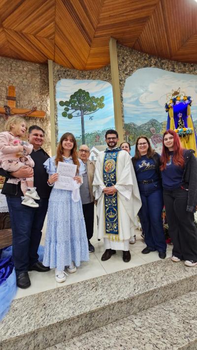 A Casa da Mãe Aparecida ficou pequena na segunda celebração da manhã em Laranjeiras do Sul